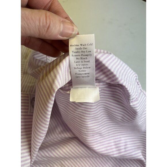 Frank and Eileen Shirt Womens XS Purple/Neutral Striped “Finbar” Designer Beachy - Picture 13 of 15